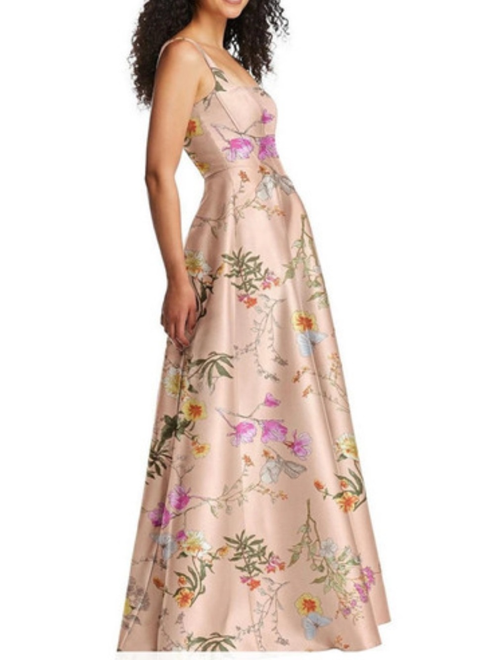 ALFRED SUNG Blush Pink Floral Maxi Dress